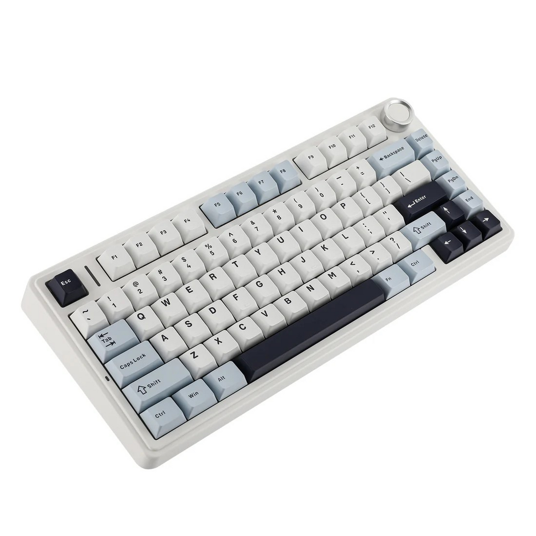 Aula F75 White Blue, Hotswap RGB Gasket Bluetooth Wireless, Tastatura Mecanica Gaming, Alb