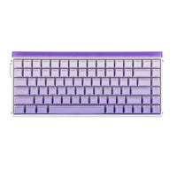 Aula HERO84 8K White Purple Contours, RGB Tray-Mount, Hall Effect (Magnetica), Tastatura Gaming, Layout 75%, Alb