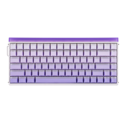 Aula HERO84 8K White Purple Contours, RGB Tray-Mount, Hall Effect (Magnetica), Tastatura Gaming, Layout 75%, Alb