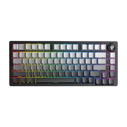 Leobog Hi75C Grey Gradient (Side-Printed), Aluminium Case, Hotswap RGB Gasket, Wireless Bluetooth/2.4G/USB-C, 75% Layout, Tastatura Mecanica Gaming, Negru