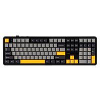 Aula F108 Grey Yellow, Hotswap RGB Gasket Bluetooth Wireless, Tastatura Mecanica Gaming, Gri