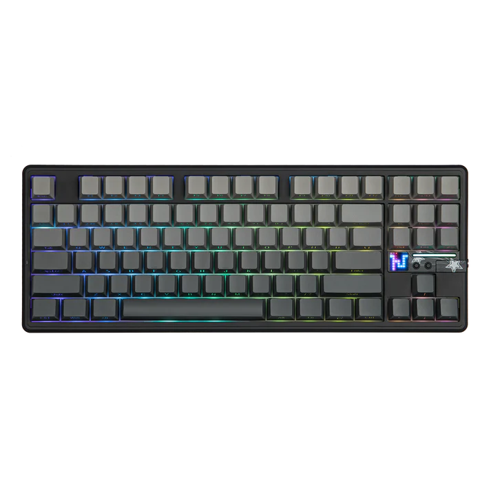 Aula F87 PRO V2, Black Grey gradient (Side-Printed), Hotswap RGB Gasket Bluetooth Wireless, Tastatura Mecanica Gaming, Gri