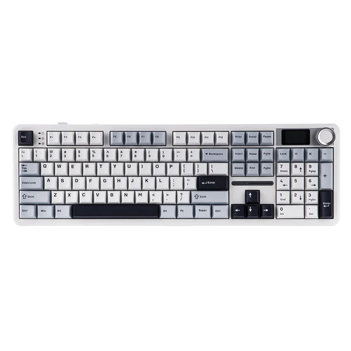 Aula F108 PRO White Blue, Hotswap RGB Gasket Bluetooth Wireless, Tastatura Mecanica Gaming, Alb