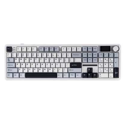 Aula F108 PRO White Blue, Hotswap RGB Gasket Bluetooth Wireless, Tastatura Mecanica Gaming, Alb
