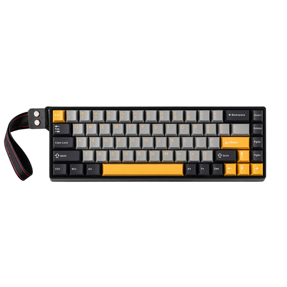 Aula WIN68 HE MAX Grey Yellow, RGB Gasket, Hall Effect (Magnetica), Tastatura Gaming, Layout 60%, Gri