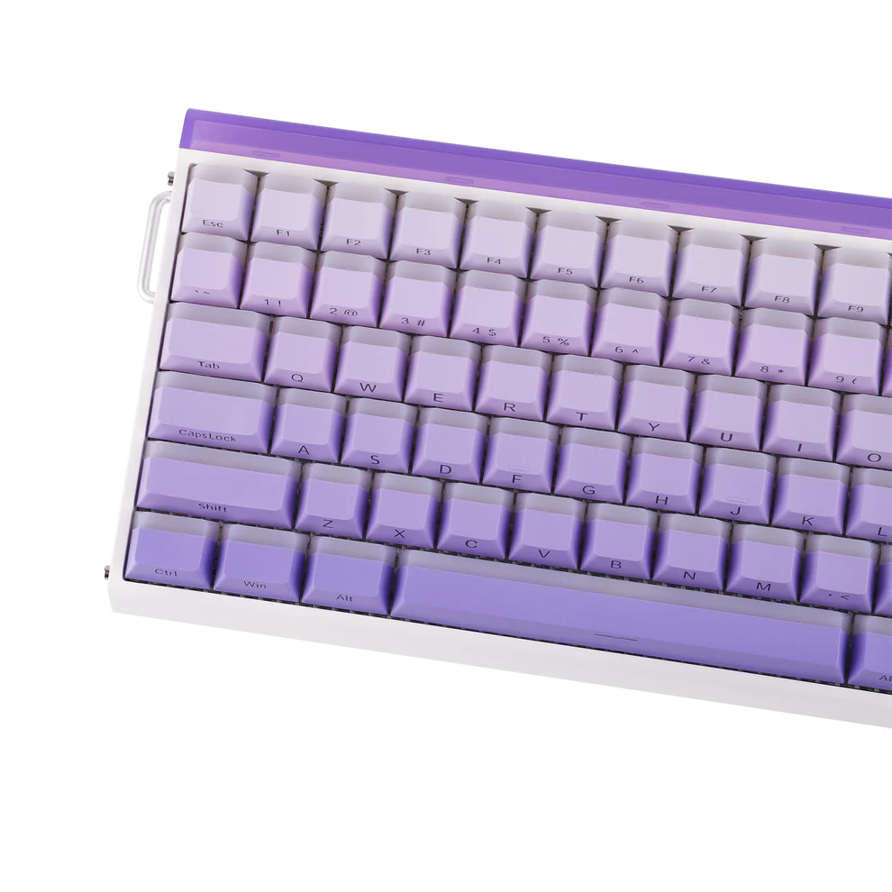 Aula HERO84 8K White Purple Contours, RGB Tray-Mount, Hall Effect (Magnetica), Tastatura Gaming, Layout 75%, Alb