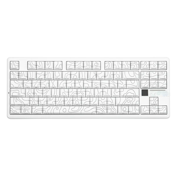 Aula F87 PRO V2, White Contours, Hotswap RGB Gasket Bluetooth Wireless, Tastatura Mecanica Gaming, Alb