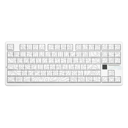 Aula F87 PRO V2, White Contours, Hotswap RGB Gasket Bluetooth Wireless, Tastatura Mecanica Gaming, Alb