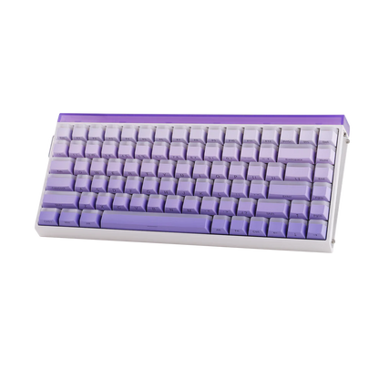 Aula HERO84 8K White Purple Contours, RGB Tray-Mount, Hall Effect (Magnetica), Tastatura Gaming, Layout 75%, Alb