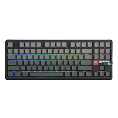 Aula F87 PRO V2, Black Grey gradient (Side-Printed), Hotswap RGB Gasket Bluetooth Wireless, Tastatura Mecanica Gaming, Gri
