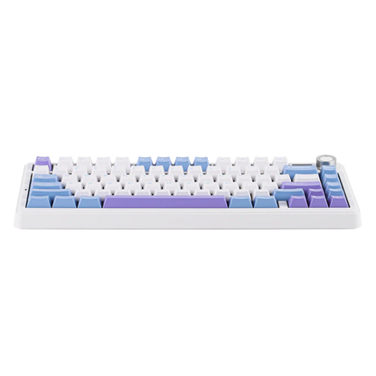 Aula F75 MAX White Purple, Hotswap RGB Gasket Bluetooth Wireless, Tastatura Mecanica Gaming, Alb