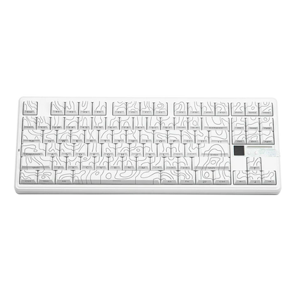 Aula F87 PRO V2, White Contours, Hotswap RGB Gasket Bluetooth Wireless, Tastatura Mecanica Gaming, Alb