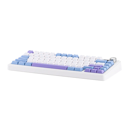 Aula F75 MAX White Purple, Hotswap RGB Gasket Bluetooth Wireless, Tastatura Mecanica Gaming, Alb