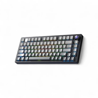 Leobog Hi75C Grey Gradient (Side-Printed), Aluminium Case, Hotswap RGB Gasket, Wireless Bluetooth/2.4G/USB-C, 75% Layout, Tastatura Mecanica Gaming, Negru