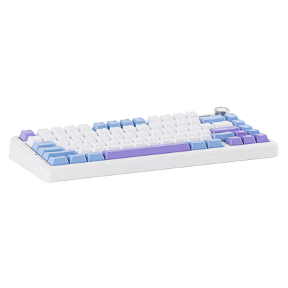 Aula F75 MAX White Purple, Hotswap RGB Gasket Bluetooth Wireless, Tastatura Mecanica Gaming, Alb