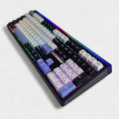 Aula H108 Black White, Hotswap RGB Gasket Bluetooth Wireless, Tastatura Mecanica Gaming, Negru