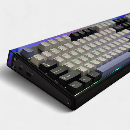 Aula H108 Black White, Hotswap RGB Gasket Bluetooth Wireless, Tastatura Mecanica Gaming, Negru
