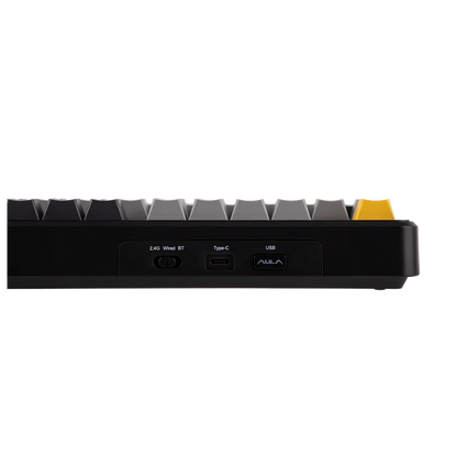 Aula F108 Grey Yellow, Hotswap RGB Gasket Bluetooth Wireless, Tastatura Mecanica Gaming, Gri
