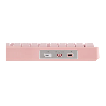 Aula F99 Pink (Side-Printed), Hotswap RGB Gasket Bluetooth Wireless, Tastatura Mecanica Gaming, Roz