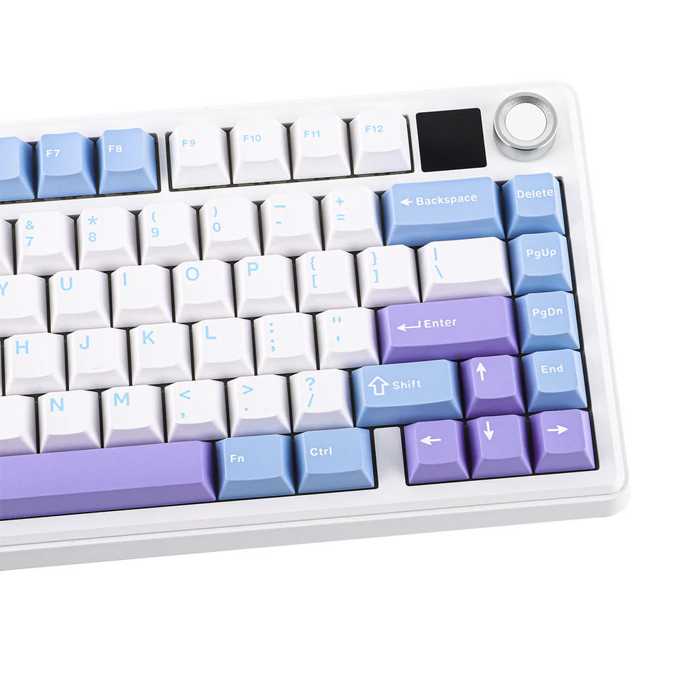 Aula F75 MAX White Purple, Hotswap RGB Gasket Bluetooth Wireless, Tastatura Mecanica Gaming, Alb