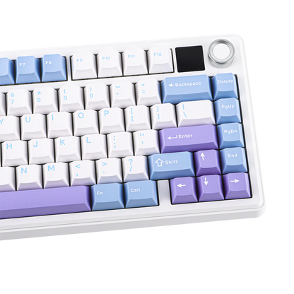 Aula F75 MAX White Purple, Hotswap RGB Gasket Bluetooth Wireless, Tastatura Mecanica Gaming, Alb