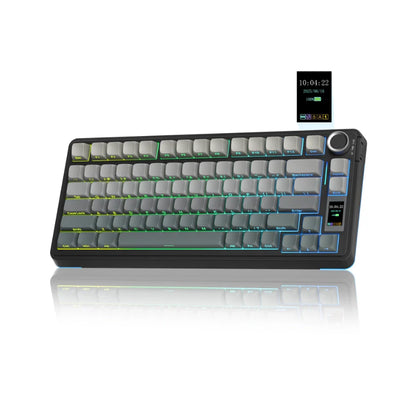 Aula S75 PRO Black Grey gradient (Side-Printed), Hotswap RGB Gasket Bluetooth Wireless, Tastatura Mecanica Gaming, Negru