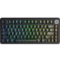 Aula F75 HE Black Contour, RGB Gasket Tri-Mode Bluetooth Wireless, Hall Effect (Magnetica), Tastatura Gaming, Layout 75%, Negru