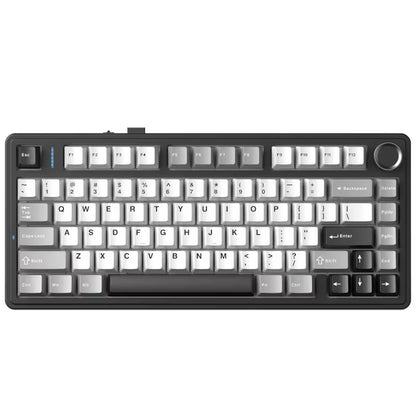 Aula F75 HE Black Grey, RGB Gasket Tri-Mode Bluetooth Wireless, Hall Effect (Magnetica), Tastatura Gaming, Layout 75%, Negru