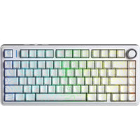 Aula F75 HE White Contour, RGB Gasket Tri-Mode Bluetooth Wireless, Hall Effect (Magnetica), Tastatura Gaming, Layout 75%, Alb