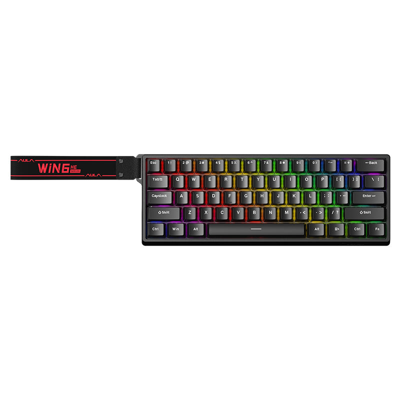 Aula WIN60 HE Black, RGB Gasket, Hall Effect (Magnetica), Tastatura Gaming, Layout 60%, Negru
