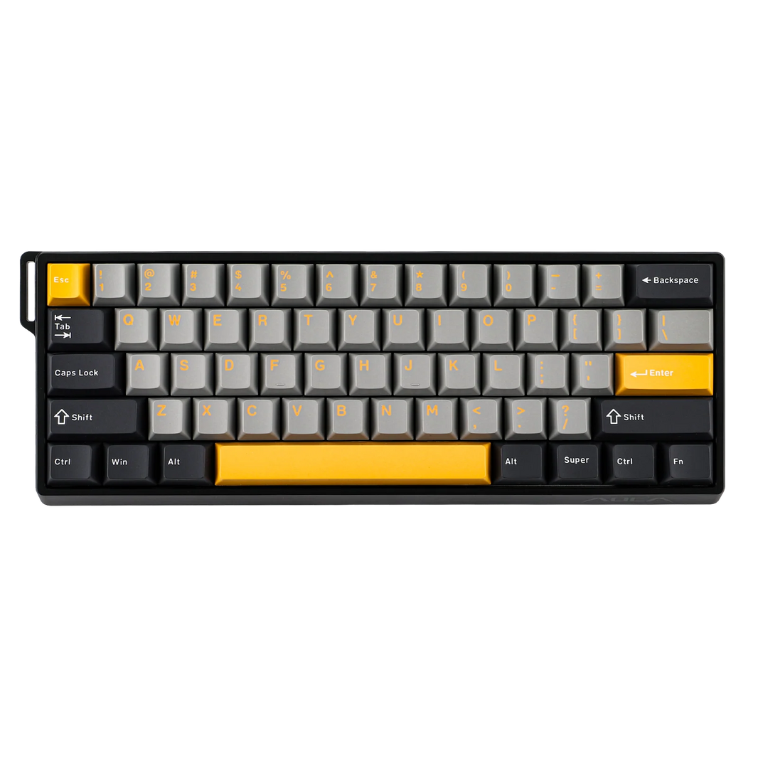 Aula WIN60 HE MAX Grey Yellow, RGB Gasket, Hall Effect (Magnetica), Tastatura Gaming, Layout 60%, Gri