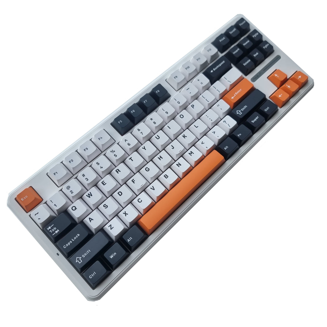 Aula F87 Orange White Hotswap RGB Gasket Bluetooth Wireless, Tastatura Mecanica Gaming, Alb