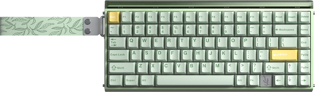 Aula HERO75 HE Green Spiritcloud, RGB Gasket Tri-Mode Bluetooth Wireless, Hall Effect (Magnetica), Tastatura Gaming, Layout 75%, Verde