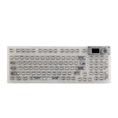 Aula F98 PRO White Transparent, Hotswap RGB Gasket Bluetooth Wireless, Tastatura Mecanica Gaming, Alb