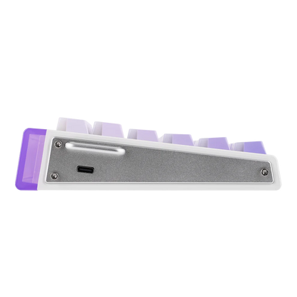 Aula HERO84 8K White Purple Contours, RGB Tray-Mount, Hall Effect (Magnetica), Tastatura Gaming, Layout 75%, Alb