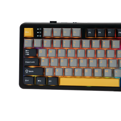 Aula F108 Grey Yellow, Hotswap RGB Gasket Bluetooth Wireless, Tastatura Mecanica Gaming, Gri