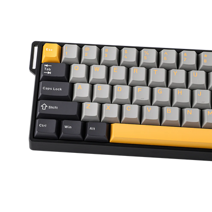 Aula WIN68 HE MAX Grey Yellow, RGB Gasket, Hall Effect (Magnetica), Tastatura Gaming, Layout 60%, Gri