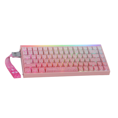 Aula HERO84 8K Pink (Side-Printed), RGB Gasket, Hall Effect (Magnetica), Tastatura Gaming, Layout 75%, Roz