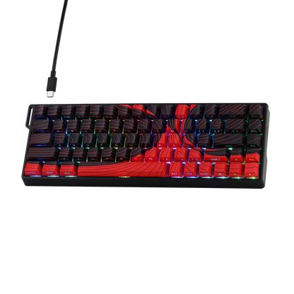Aula WIN68 HE MAX Black Red, RGB Gasket, Hall Effect (Magnetica), Tastatura Gaming, Layout 65%, Negru
