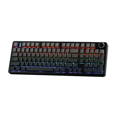 Aula F99 PRO Black Grey gradient (Side-Printed), Hotswap RGB Gasket Bluetooth Wireless, Tastatura Mecanica Gaming, Gri