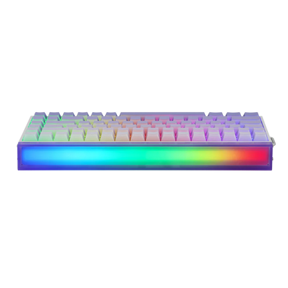 Aula HERO84 8K White Purple Contours, RGB Tray-Mount, Hall Effect (Magnetica), Tastatura Gaming, Layout 75%, Alb