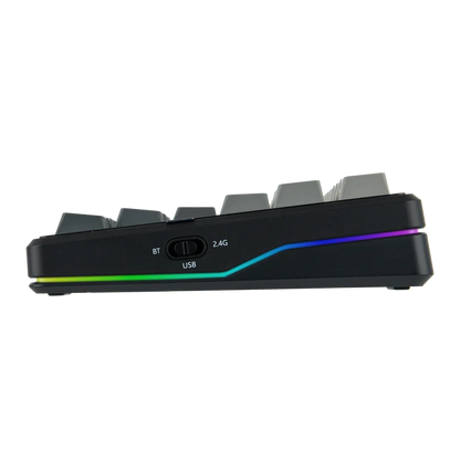 Aula F87 PRO V2, Black Grey gradient (Side-Printed), Hotswap RGB Gasket Bluetooth Wireless, Tastatura Mecanica Gaming, Gri