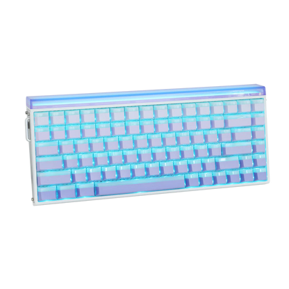Aula HERO84 8K White Purple Contours, RGB Tray-Mount, Hall Effect (Magnetica), Tastatura Gaming, Layout 75%, Alb