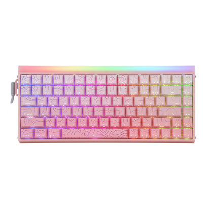 Aula HERO84 8K Pink (Side-Printed), RGB Gasket, Hall Effect (Magnetica), Tastatura Gaming, Layout 75%, Roz