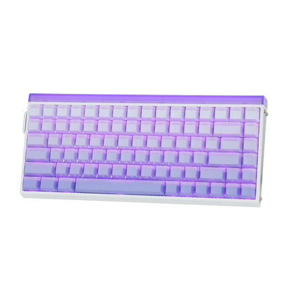 Aula HERO84 8K White Purple Contours, RGB Tray-Mount, Hall Effect (Magnetica), Tastatura Gaming, Layout 75%, Alb