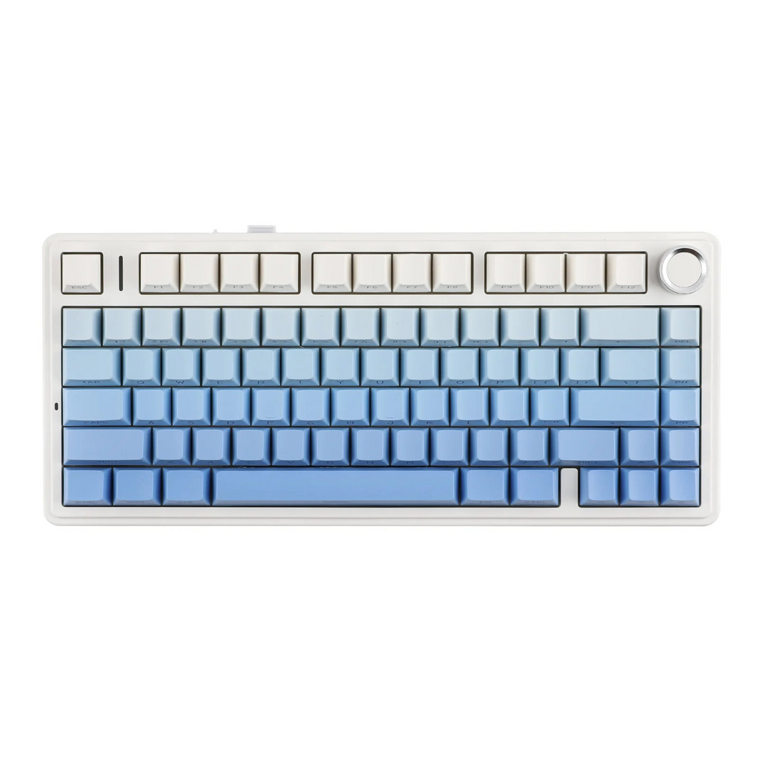 Aula F75 Blue gradient (Side-Printed), Hotswap RGB Gasket Bluetooth Wireless, Tastatura Mecanica Gaming, Albastru