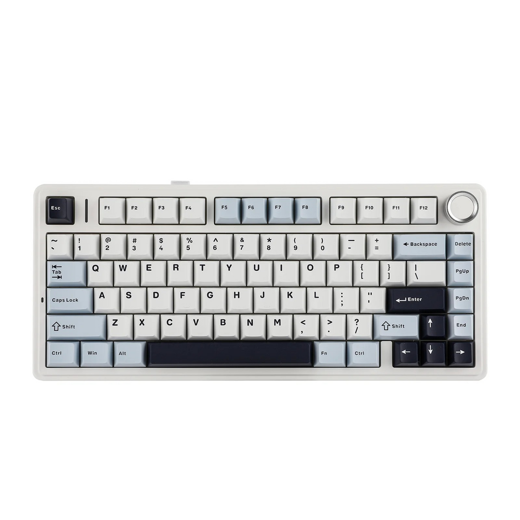 Aula F75 White Blue, Hotswap RGB Gasket Bluetooth Wireless, Tastatura Mecanica Gaming, Alb