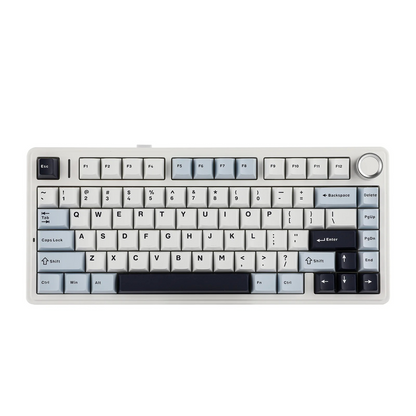 Aula F75 White Blue, Hotswap RGB Gasket Bluetooth Wireless, Tastatura Mecanica Gaming, Alb