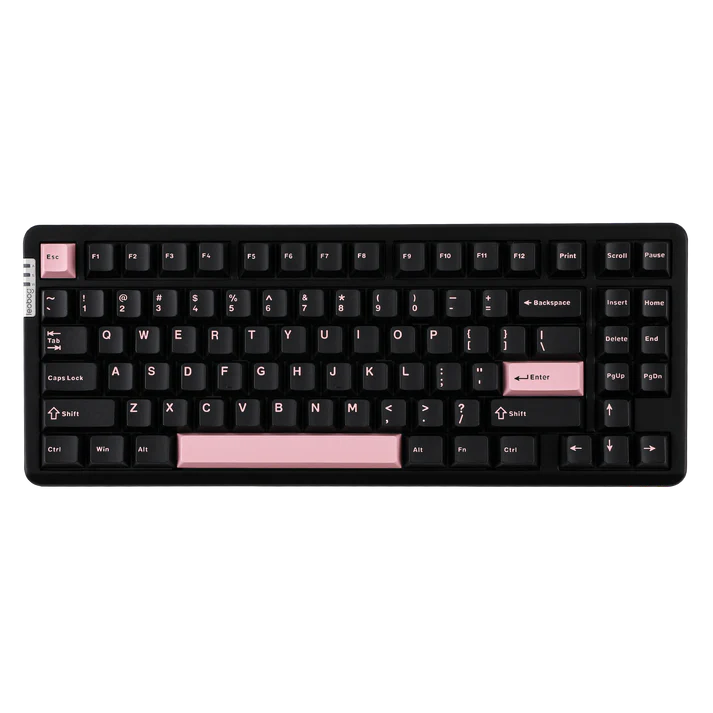 Leobog HI86 Black Pink, Aluminium Case, Hotswap RGB Gasket Bluetooth Wireless, 86% Layout, Tastatura Mecanica Gaming, Negru