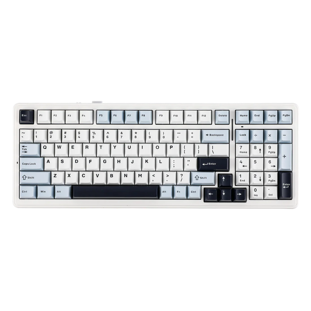 Aula F99 White Blue, Hotswap RGB Gasket Bluetooth Wireless, Tastatura Mecanica Gaming, Alb